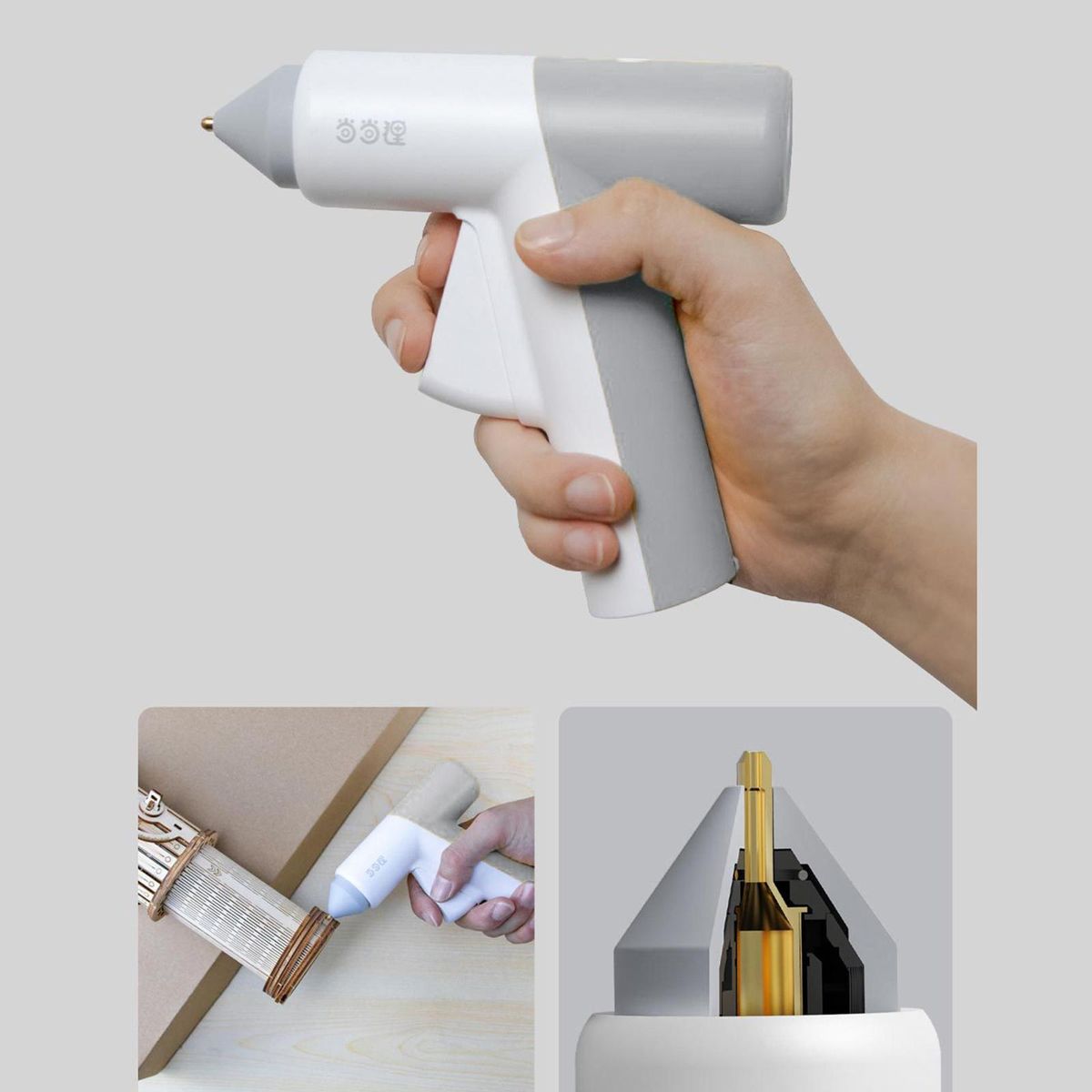 Mini Hot Glue 15S Rechargeable With Glue Clubs For Sealing Grey