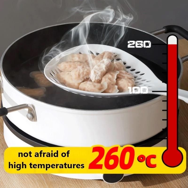 Food Strainer Scoop Kitchen Nylon Soup Spoon Large Skimmer Strainer Fry Food Mesh Handy Filter Colanders Kitchen Tools