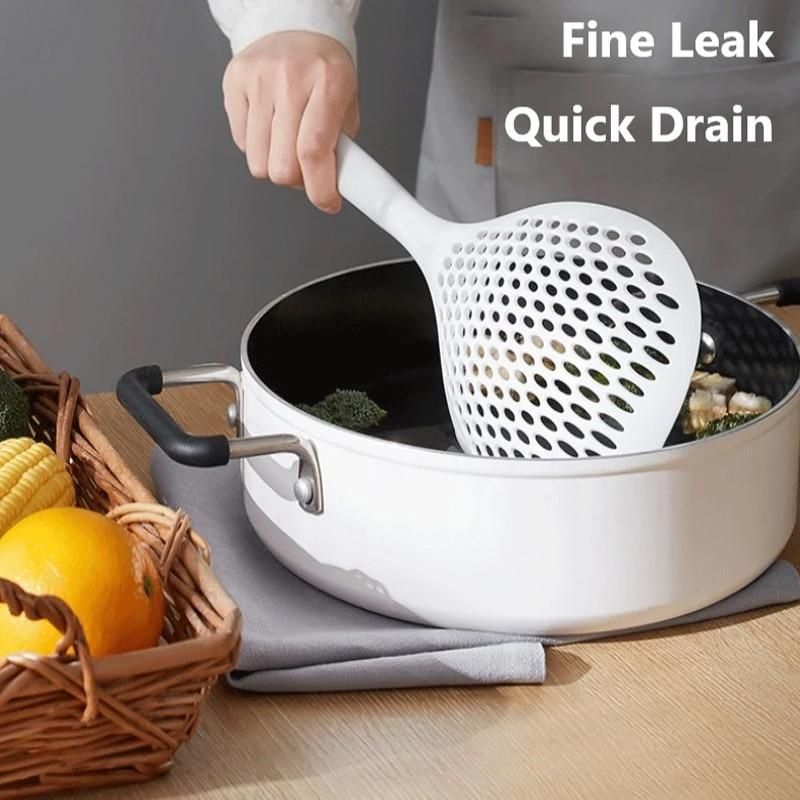 Food Strainer Scoop Kitchen Nylon Soup Spoon Large Skimmer Strainer Fry Food Mesh Handy Filter Colanders Kitchen Tools