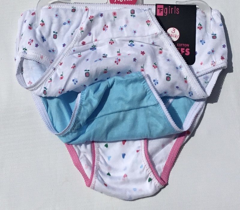 3 Pack Girls Pink Flowery Briefs