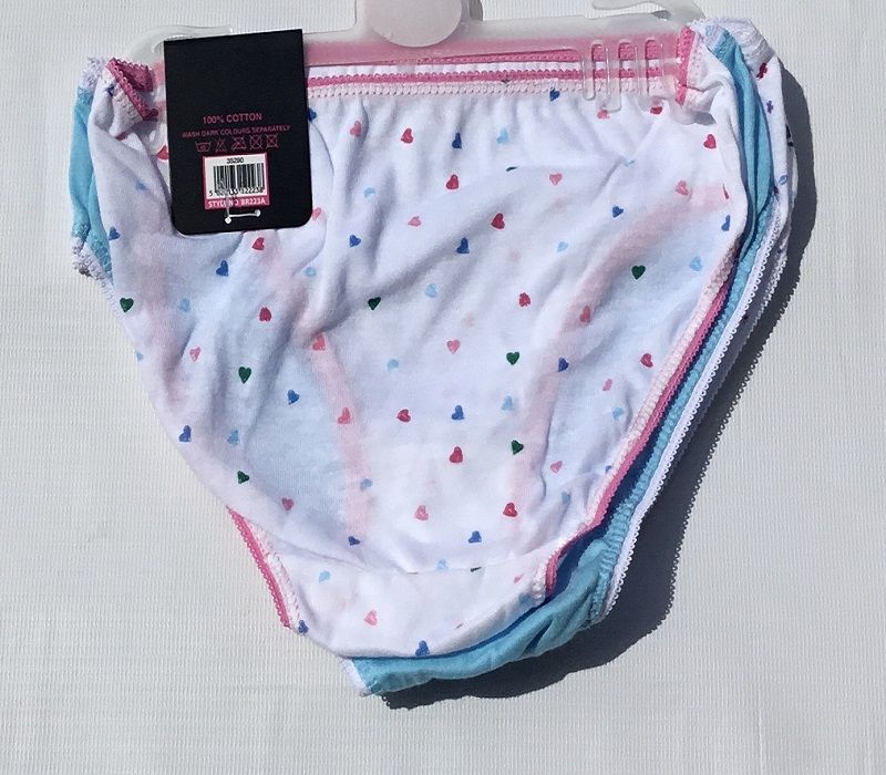 3 Pack Girls Pink Flowery Briefs