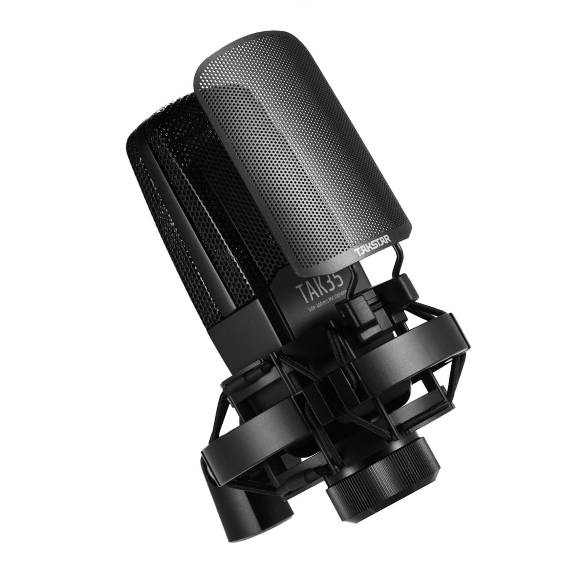 TAKSTAR TAK35 Professional Recording Microphone Condenser Cardioid Mic with Metal Windscreen Shock Mount for Network Karaoke Live Broadcast Vocal Recording