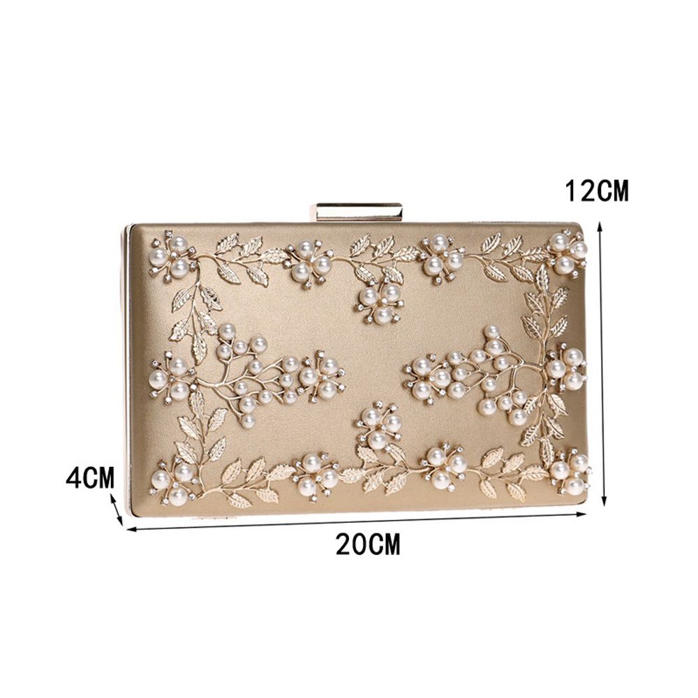 Luxury Pearl Flower Purse Wedding Evening Party Handbag