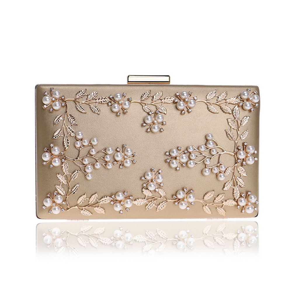 Luxury Pearl Flower Purse Wedding Evening Party Handbag