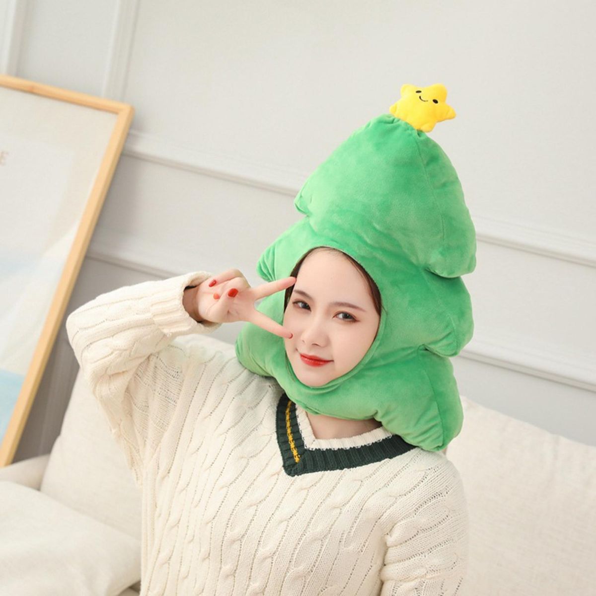 Party Headgear Cartoon Christmas Tree Hat Cosplay Costume Green
