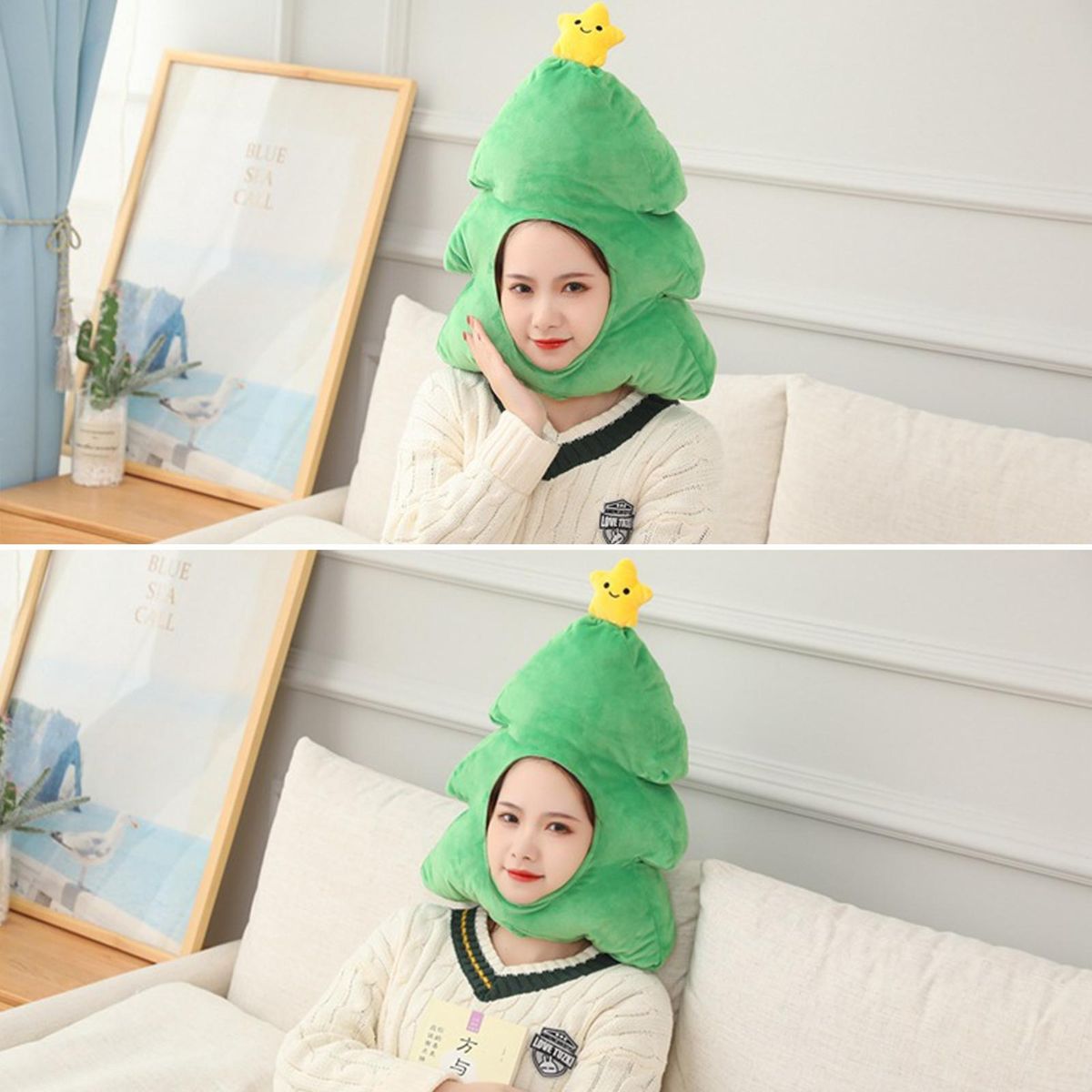 Party Headgear Cartoon Christmas Tree Hat Cosplay Costume Green