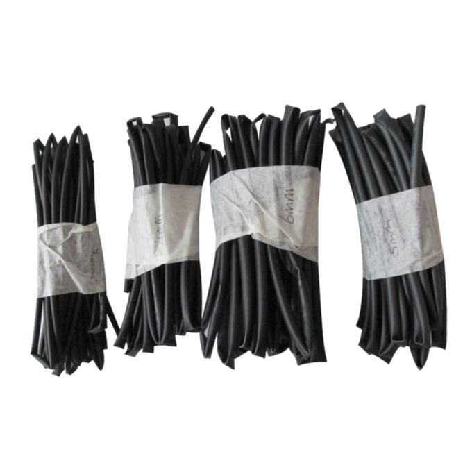 4pcs Heat Shrink Tubing Tubes Sets 3mm 4mm 5mm 6mm Diameter 1 M Black