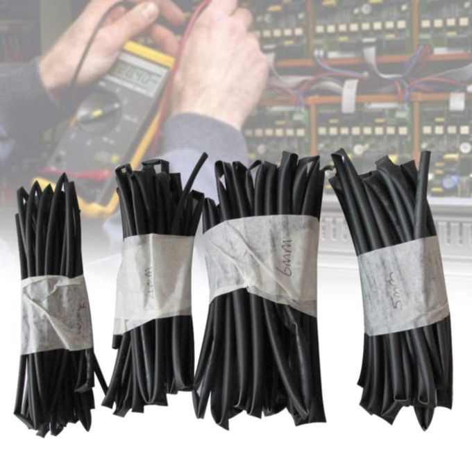 4pcs Heat Shrink Tubing Tubes Sets 3mm 4mm 5mm 6mm Diameter 1 M Black