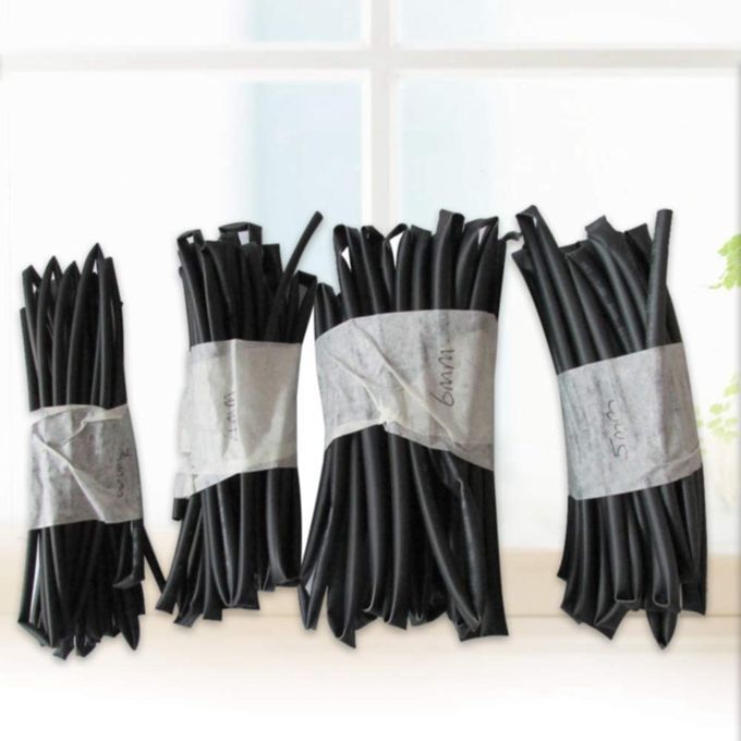 4pcs Heat Shrink Tubing Tubes Sets 3mm 4mm 5mm 6mm Diameter 1 M Black