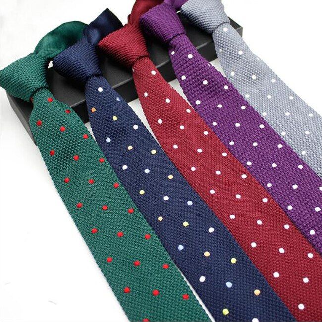 Knitting Tie High Quality Woven Knitted Necktie Navy Blue