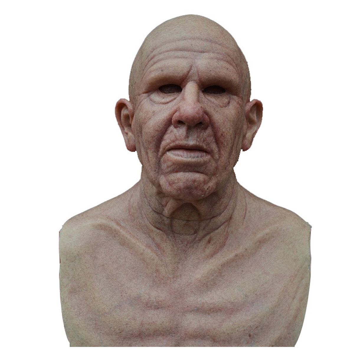 Latex Old Man Cover Male Disguise Costume Halloween Cosplay Party Cover A