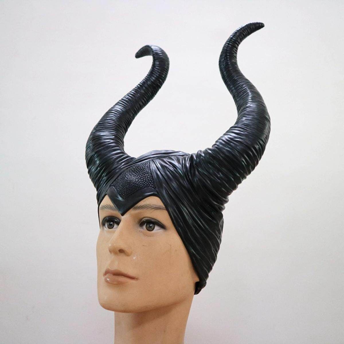 Maleficent Black Horns Halloween Jolie Cosplay Horror Evil Queen Hat Headwear