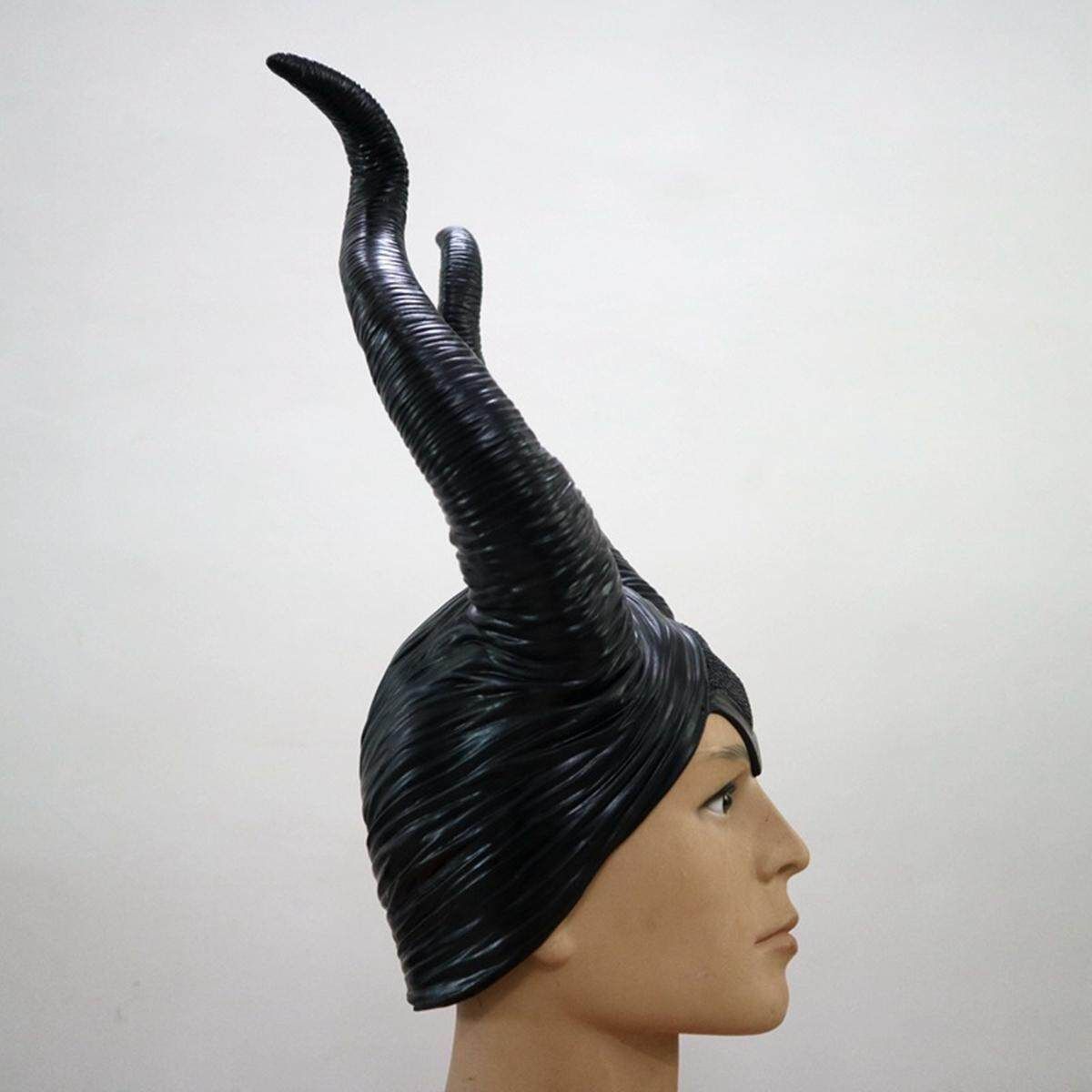 Maleficent Black Horns Halloween Jolie Cosplay Horror Evil Queen Hat Headwear