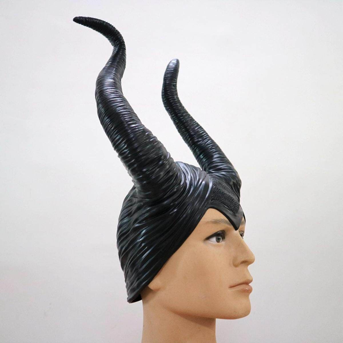 Maleficent Black Horns Halloween Jolie Cosplay Horror Evil Queen Hat Headwear