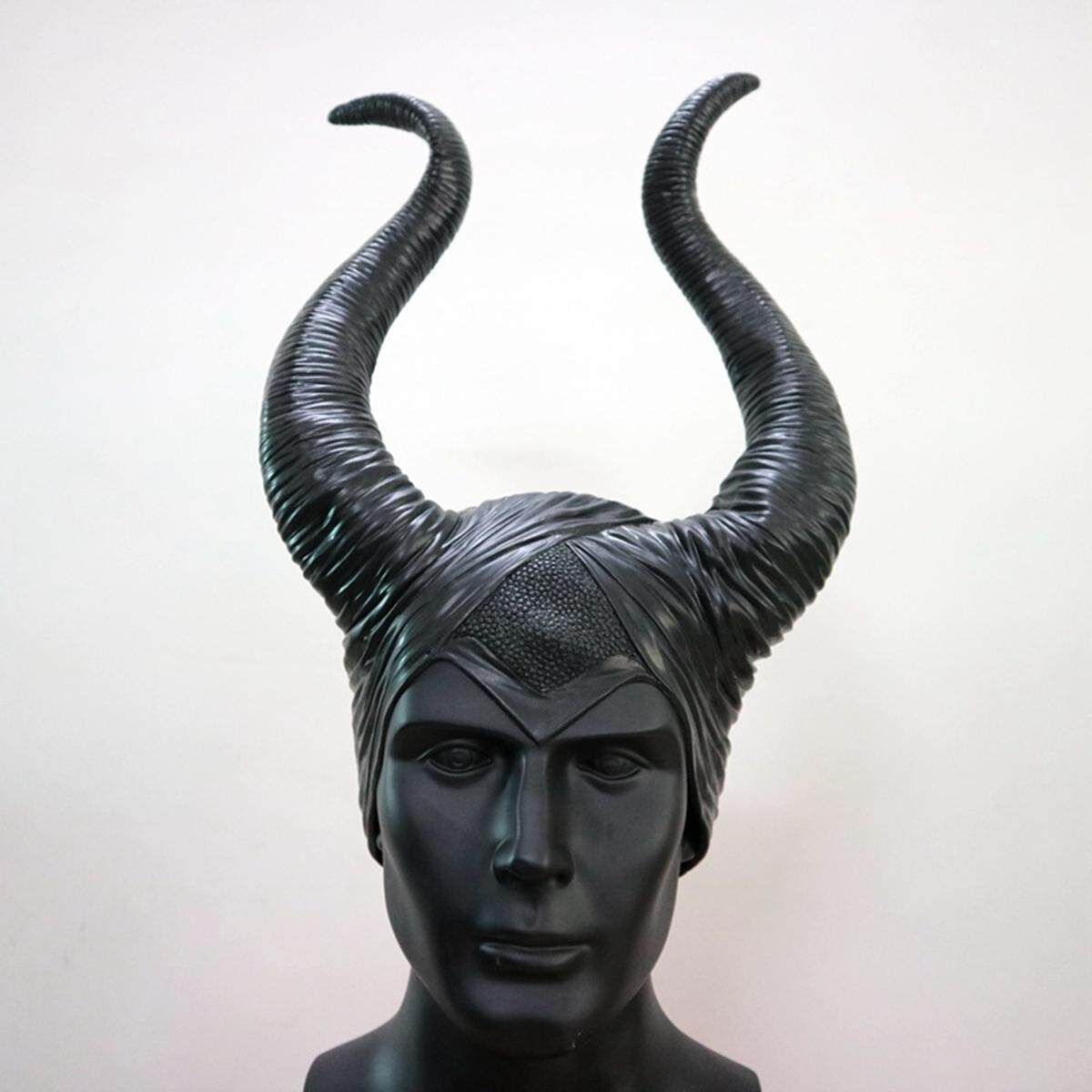 Maleficent Black Horns Halloween Jolie Cosplay Horror Evil Queen Hat Headwear