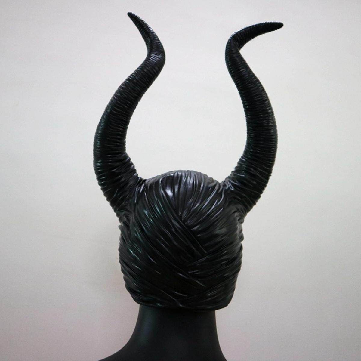 Maleficent Black Horns Halloween Jolie Cosplay Horror Evil Queen Hat Headwear