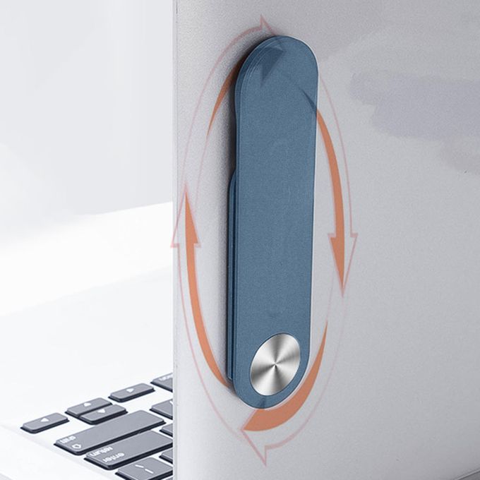 Foldable Laptop Side Phone Holder Side Phone Holder Magnetic Dark Blue