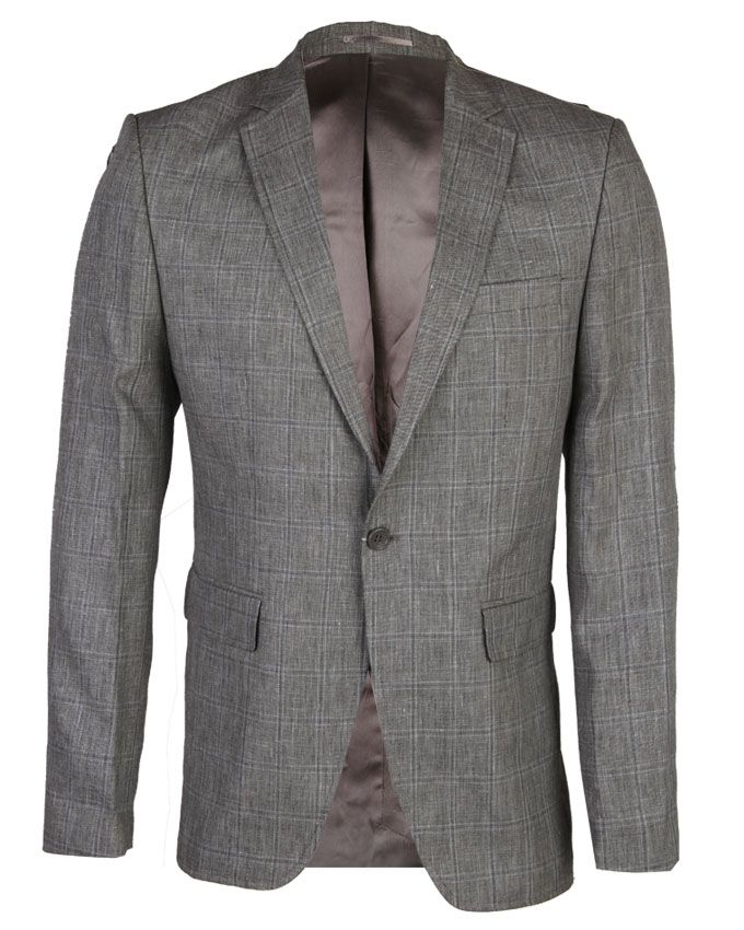 Men's Linen Blend Blazer - Grey
