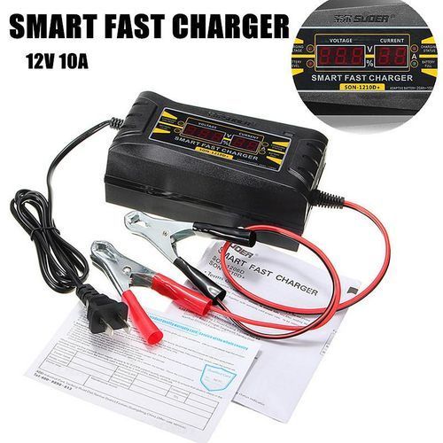 Souer  12V 10A 20~ 150ah Smart Car Motorcycle Battery Charger LCD Display