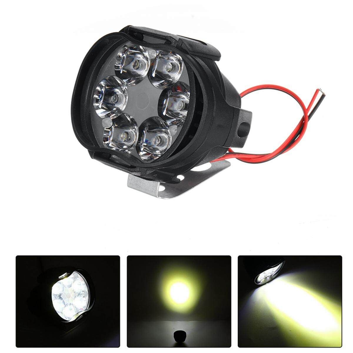 （8W）Stylish 6led Motorcycle Auxiliary Light LED Front Headlight Spotlight IP65 Waterproof Head Lamp For Car Motorcycle Electrombile DC12V-Strong Brightness, Far Illumination