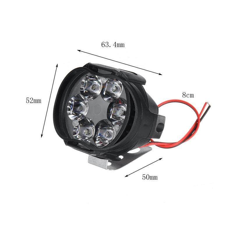 （8W）Stylish 6led Motorcycle Auxiliary Light LED Front Headlight Spotlight IP65 Waterproof Head Lamp For Car Motorcycle Electrombile DC12V-Strong Brightness, Far Illumination