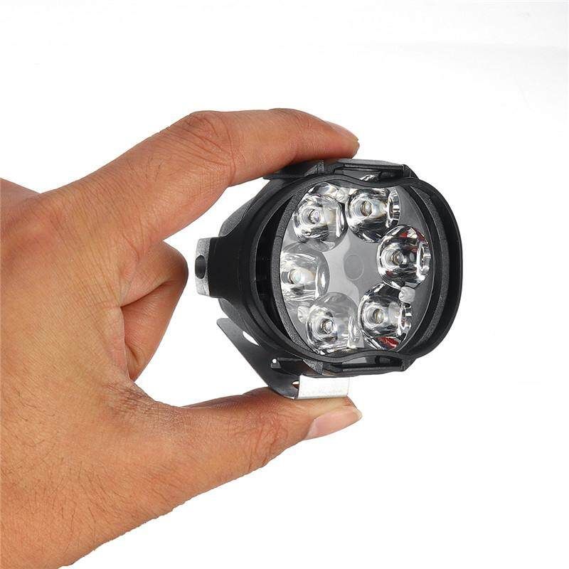 （8W）Stylish 6led Motorcycle Auxiliary Light LED Front Headlight Spotlight IP65 Waterproof Head Lamp For Car Motorcycle Electrombile DC12V-Strong Brightness, Far Illumination