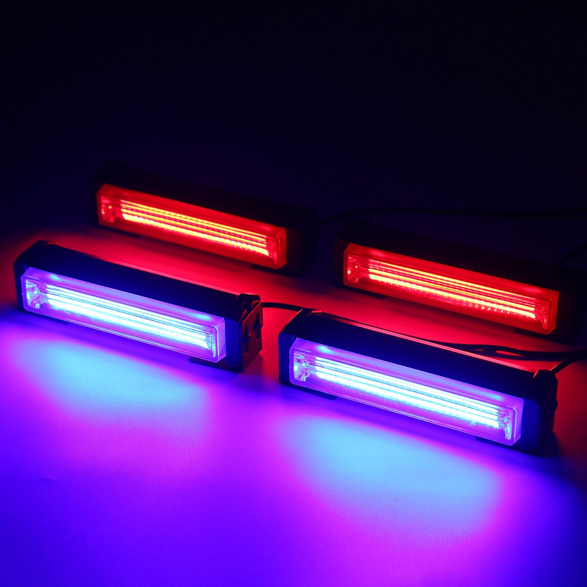 4PCS 36W LED Strobe Warning Light Flashing Breakdown Emergency Light Car Truck SUV Side Lamp Traffic Signal Light Blue