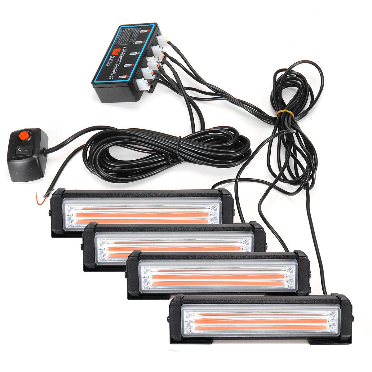4PCS 36W LED Strobe Warning Light Flashing Breakdown Emergency Light Car Truck SUV Side Lamp Traffic Signal Light Blue