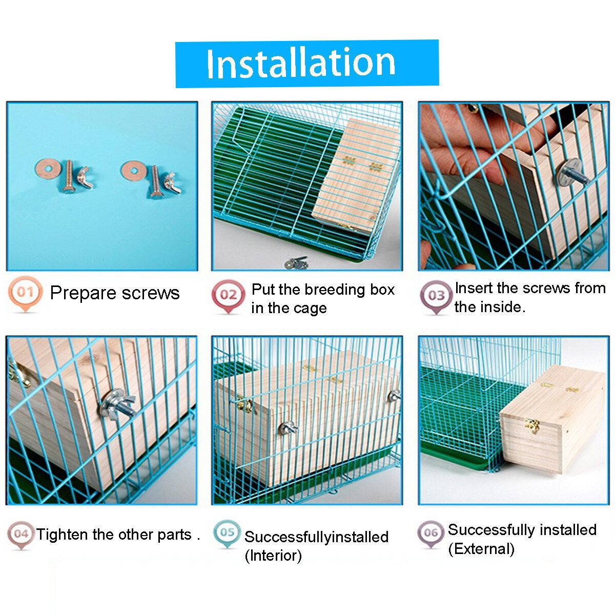 Baoblaze Budgie Nest Box Breeding Boxes Aviary Bird Nesting With Stick Big Size