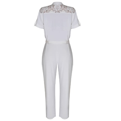 Lace Embellished Jumpsuit - White