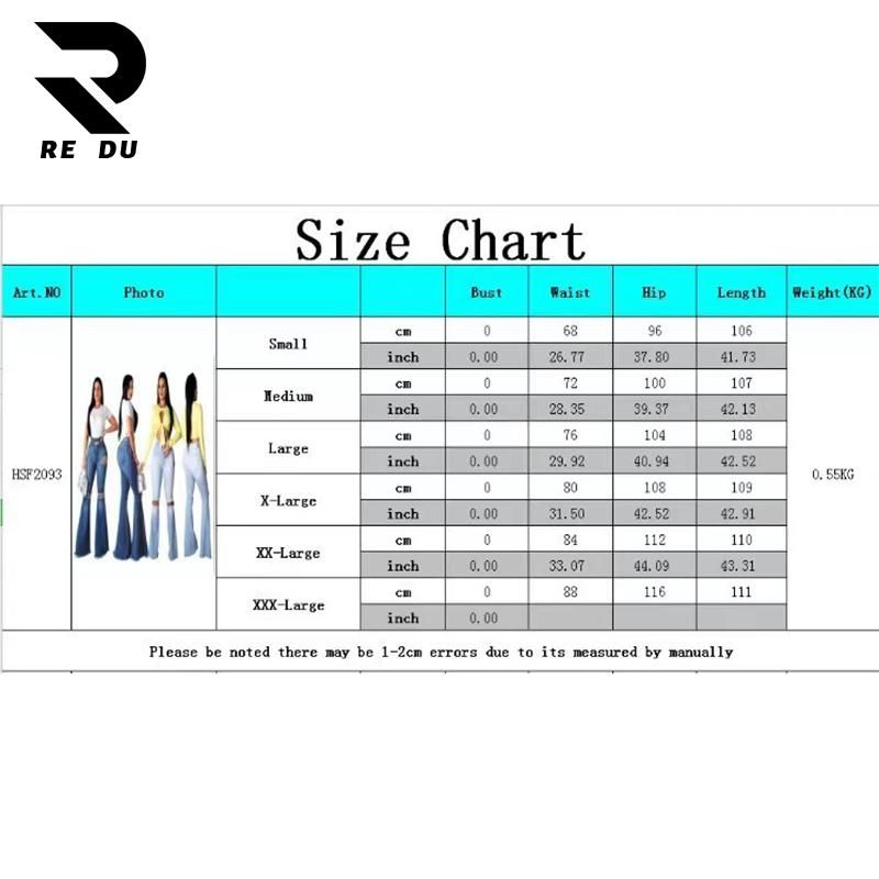 2023 High-Waisted Ripped Washed Flare Denim Jeans for Women - Bell Bottom Style in Plus Size