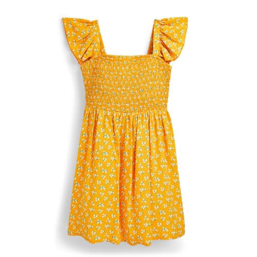 Girl's Tiered Dress- Mustard