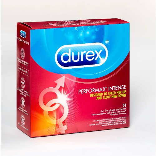 Performax Intense Ribbed And Dotted Condoms With Delay Lubricant- 24ct