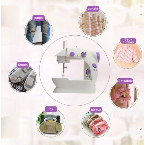 Mini Sewing Machine With Foot Pedal And Light - Electric & Battery Operated