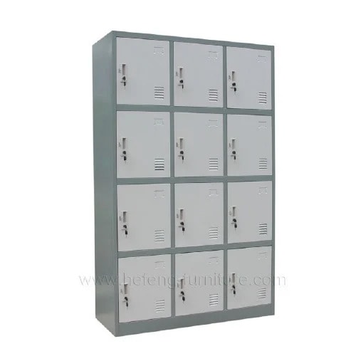 12 Door Steel Locker - Grey