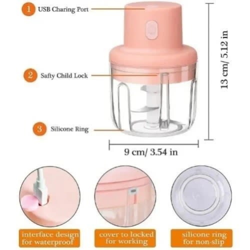 Wireless Electric Garlic Machine - Food Chopper - Meat Cutter - 100ml -  3.7V