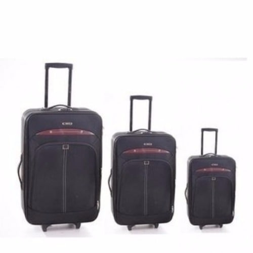 Travel Trolley Luggage - Set Of 3 - Black