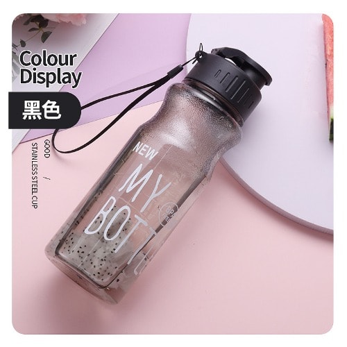 Portable Plastic Water Bottle- Black