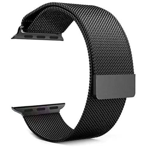 Magnetic Milanese Loop Stainless Steel Metal Strap Watch Bands For Apple Watch 44mm - Black
