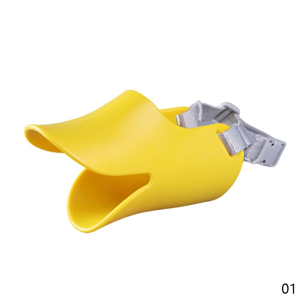 Adjustable Dog Bite-Proof Mouth Cover Silicone Mask Dog Face Mask Mouth Nose Barking Anti-bite Mask Pet Supplies Dog Accessories-yellow
