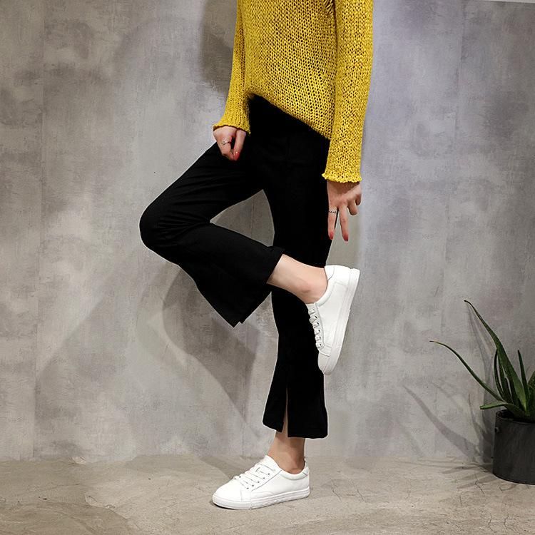 2022 leather small white shoes, soft soled round toe casual shoes, flat soles, color matching,