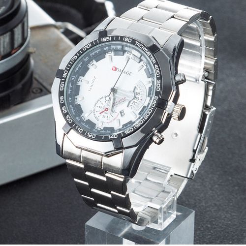 3Pcs Men's Gift Set Quartz Watch , Signature ,Cufflinks+ Gift Box