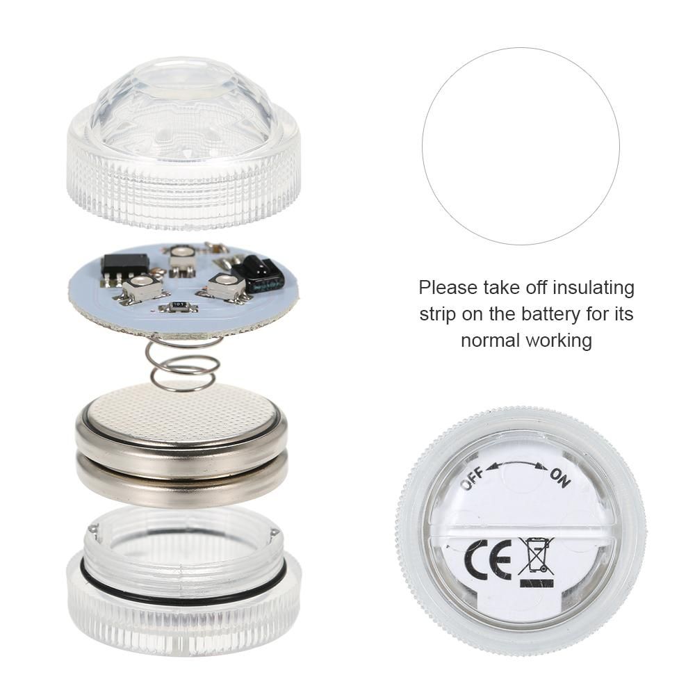 Mini LEDs RGB Submersible Light Colorful Lamp Underwater Candle Light IP68 Water Resistance with Remote Control 10pack