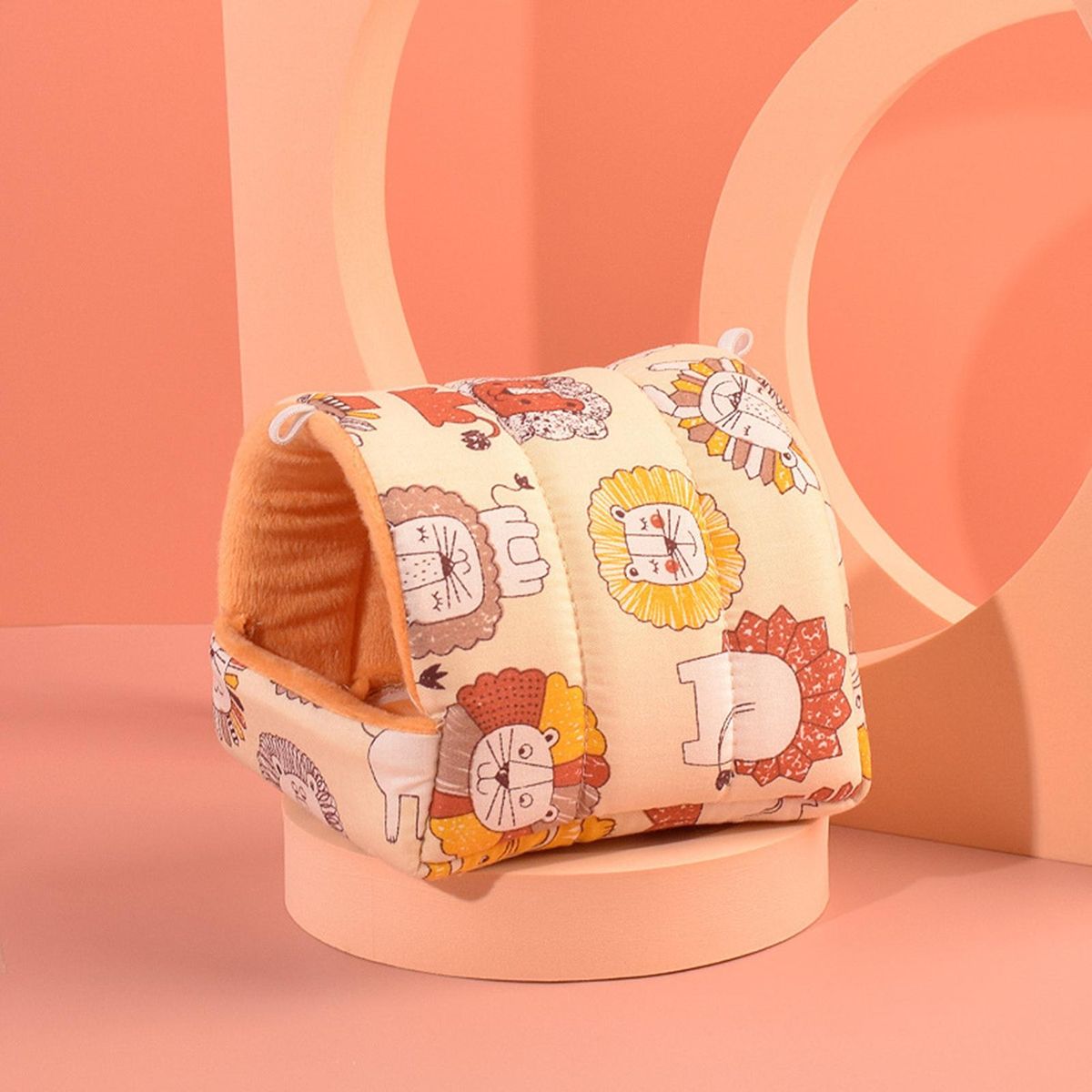 Small Pet Kennel Elephant Pattern Hamster Bed Khaki
