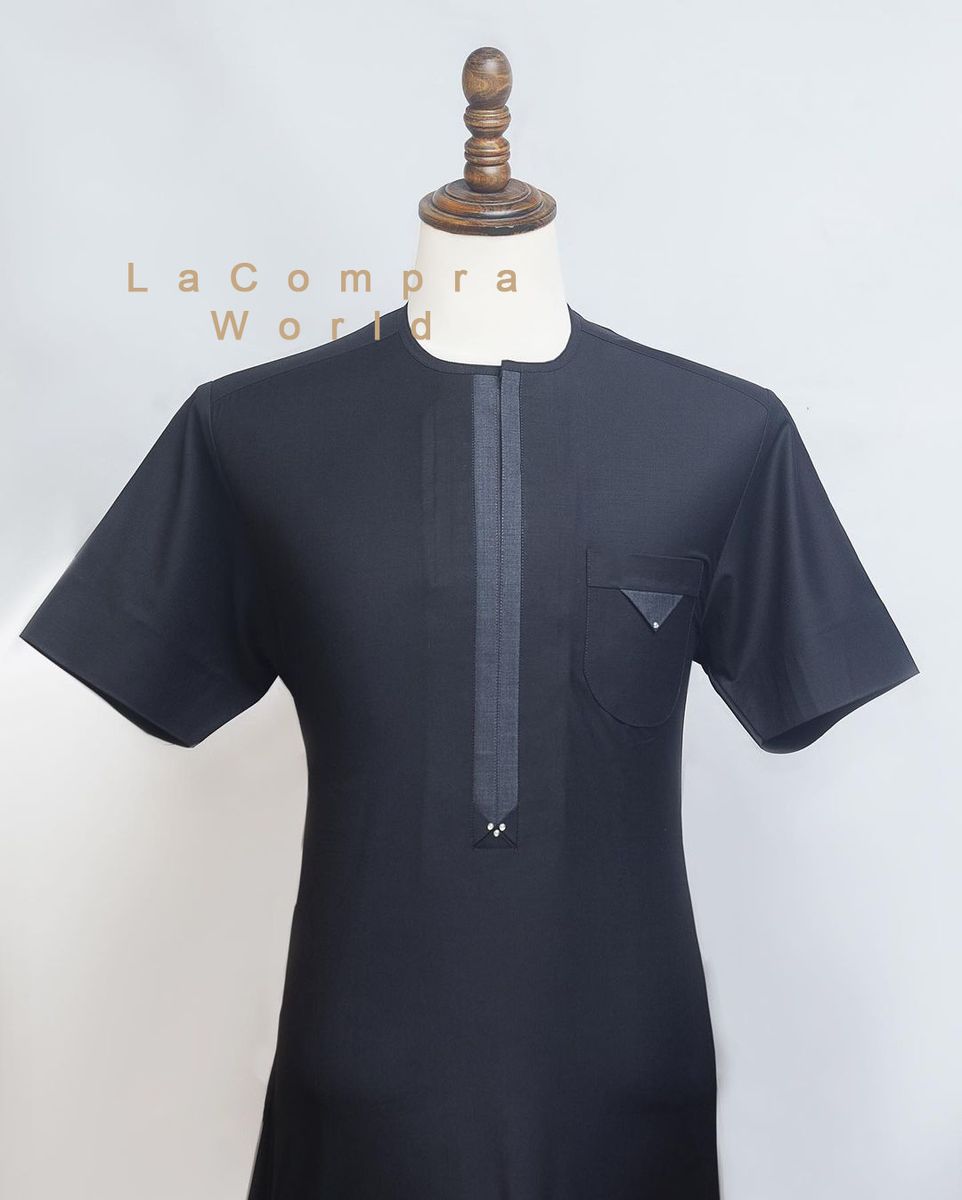 Men's Senator Native Wear (Navy Blue With Ash Stone Design Short Sleeve)