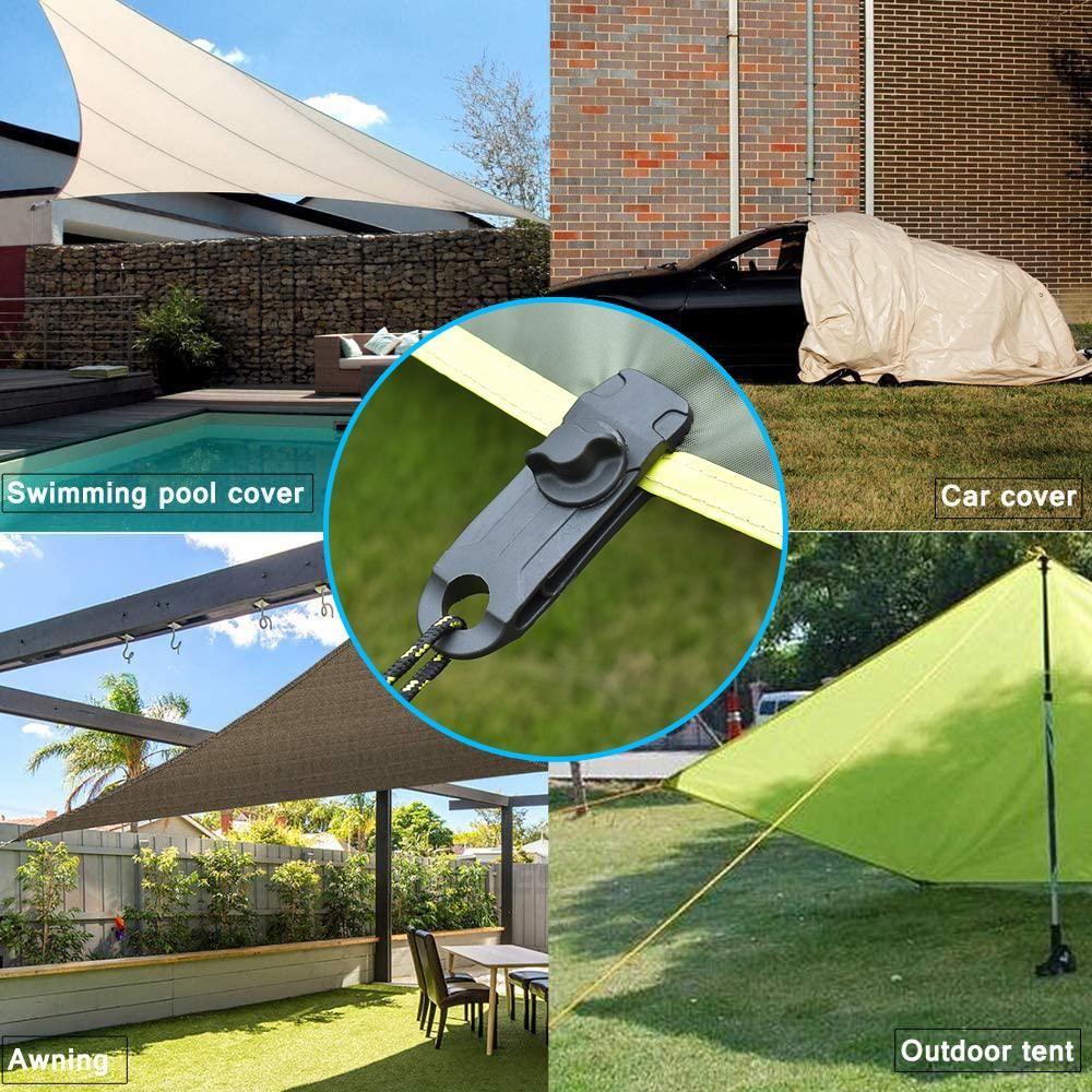 10 PCS Tarpaulin Clip Tent Canopy Clip Buckle Outdoor Wind Rope Clamps Reusable Awning Mountaineering Camping Accessories