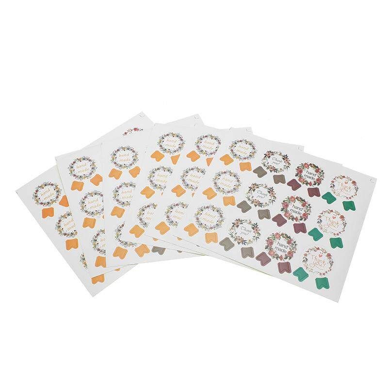 180pc/lot Flower Medal Hand Made And Thank You Garland Seal Sticker Baking Package