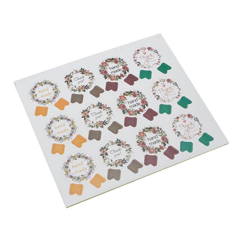 180pc/lot Flower Medal Hand Made And Thank You Garland Seal Sticker Baking Package