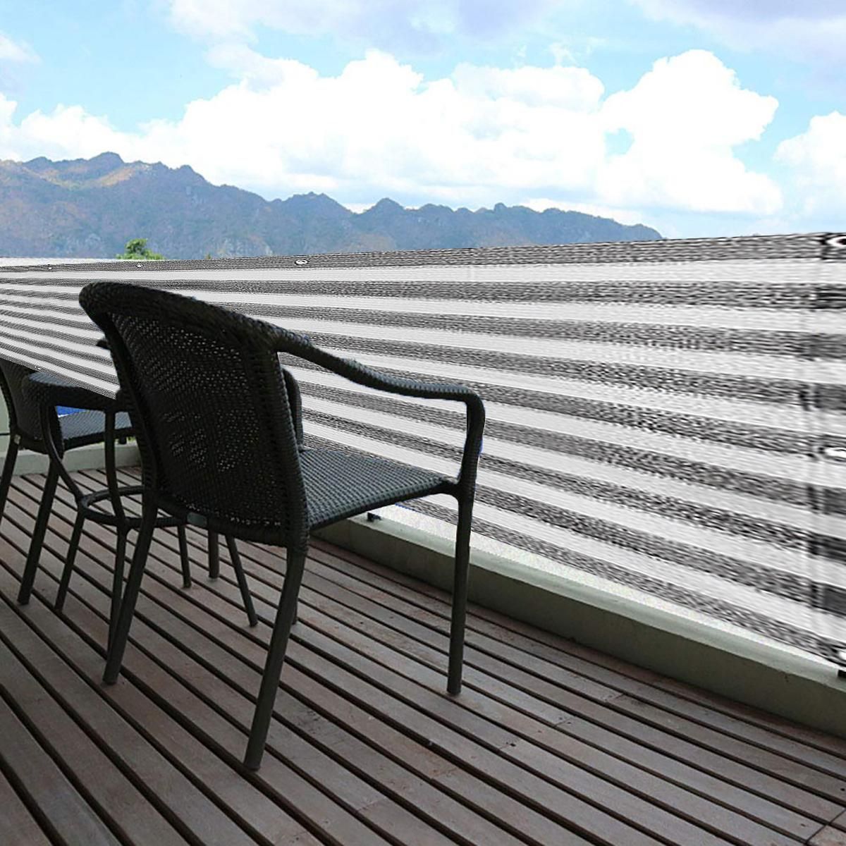 Sunshade Net Grey Strip Balcony Privacy Screen Cover Fence Mesh Sun Shade UV-Proof Garden Windscreen