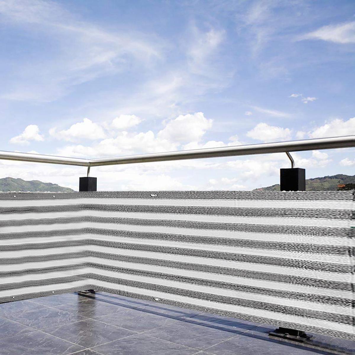 Sunshade Net Grey Strip Balcony Privacy Screen Cover Fence Mesh Sun Shade UV-Proof Garden Windscreen